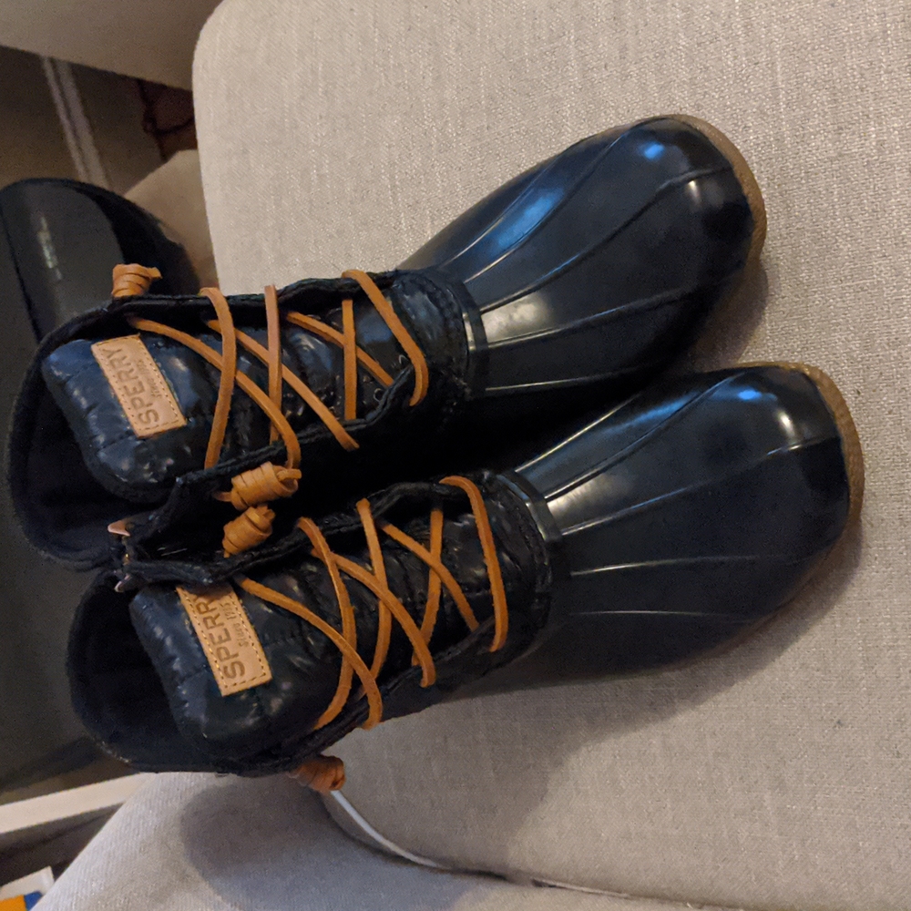 Black Sperry Boots